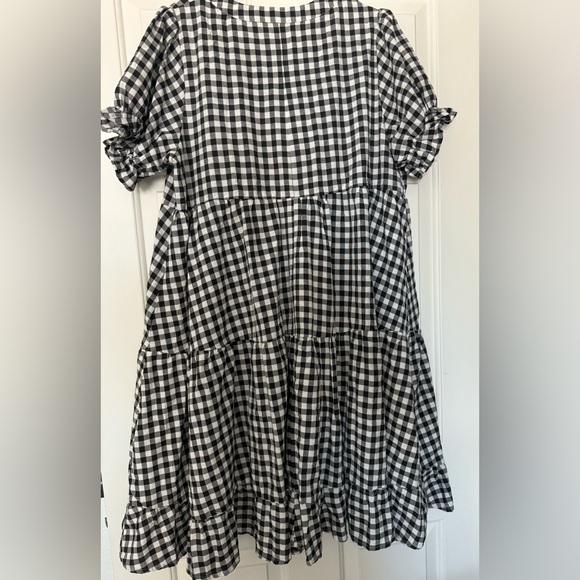 🆕 Emery Rose Gingham dress w/Ruffle Sleeves & Hem 🖤🤍 XL - Picture 5 of 5
